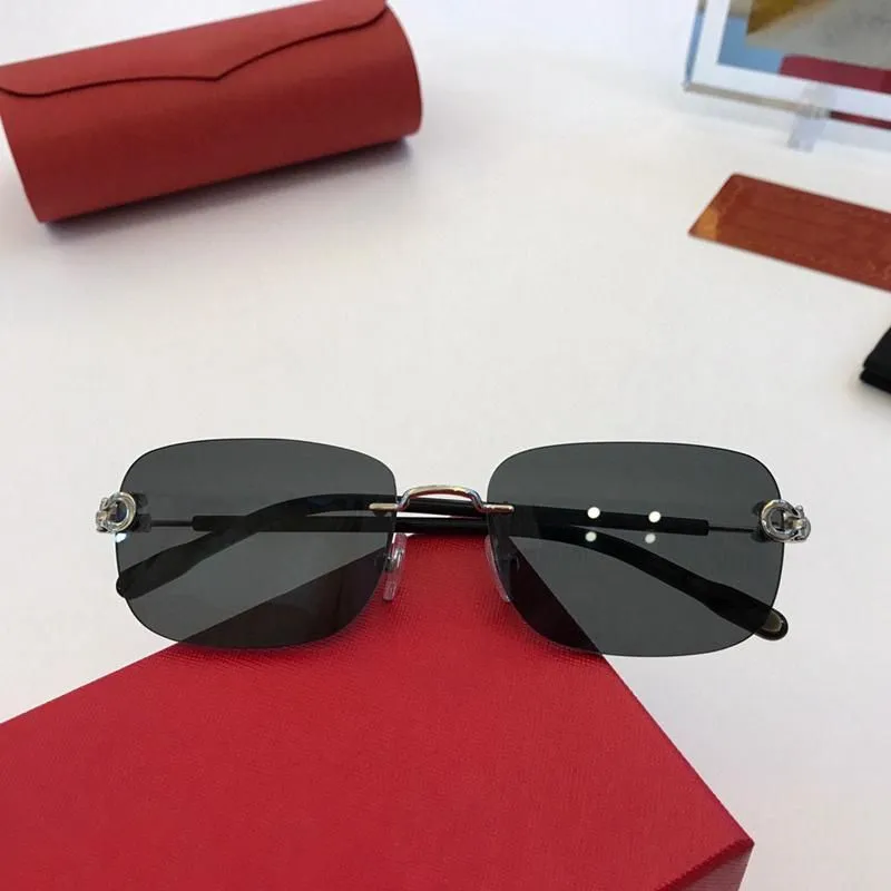 Sonnenbrillen mit Sehstärke CT0302S Trendy Sonnenbrille Rahmenloses Metall Quadratischer Rahmen Ornamental Ins Net Rot Gleiche Männer und_voghion.com