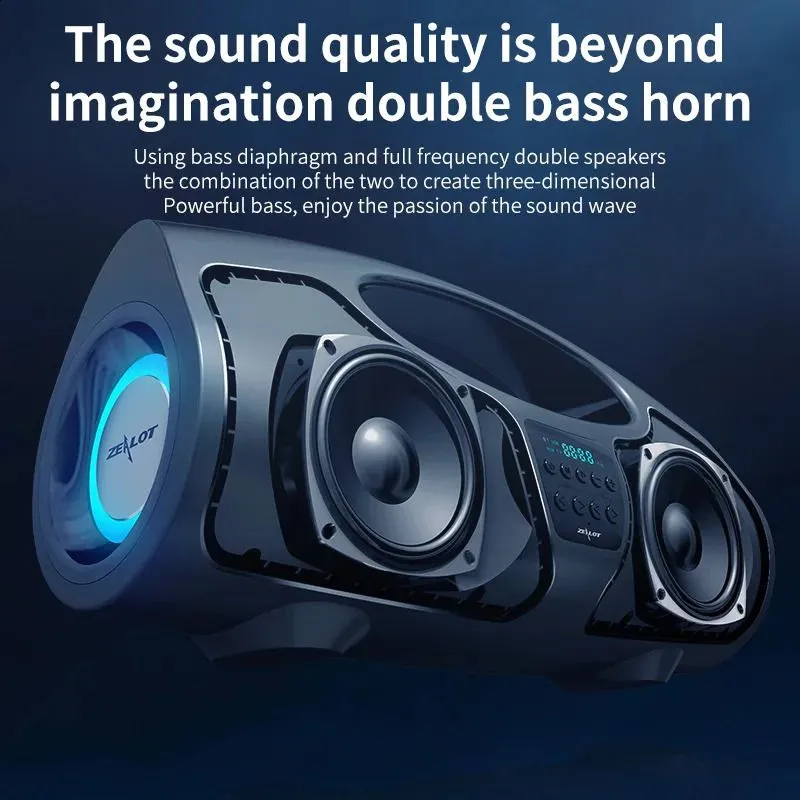 Mikrofony Zealot P1 Bezprzewodowy głośnik Bluetooth Karaoke 40 W Zewnętrzny subwoofer Super Bass Stereo Przenośny z_voghion.com