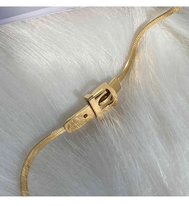 Classic Watch Buckle Shape Titanium Steel Choker Necklace for Woman Korean Fashion Jewelry Gothic Girl Sexy Clavicle_voghion.com