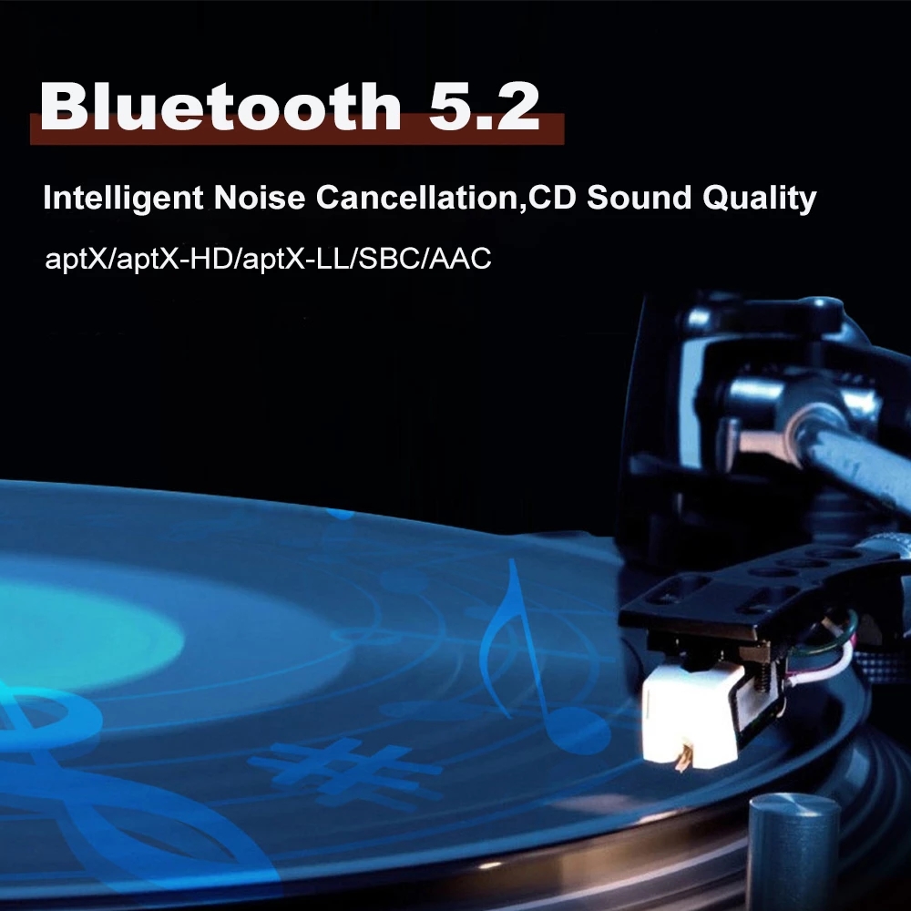 Adattatore audio Bluetooth 5.2 2 in 1, trasmettitore ricevitore musicale stereo wireless, supporto aptX/aptX-LL/aptX-HD per altoparlante TV per auto_voghion.com