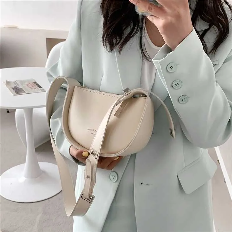 Borse a tracolla a semicerchio con tracolla a sella per le donne, borse e borsette da ragazza con tracolla larga regolabile e di marca firmata_voghion.com