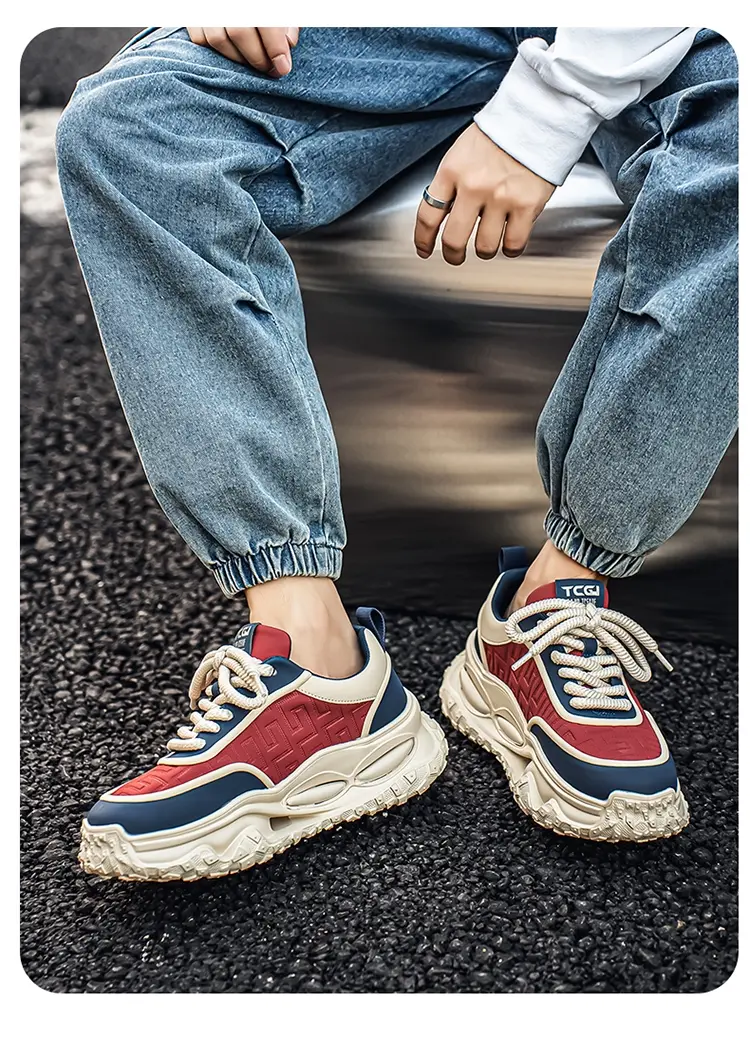 Chaussures de sport antidérapantes pour hommes, chaussures décontractées à plateforme rehaussante, chaussures tendance pour papa_voghion.com