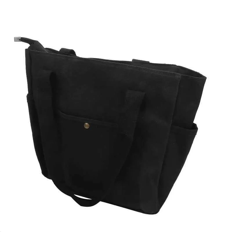 Borsa a tracolla in tela di grande capacità per il lavoro, per studenti, per vestiti e libri, in stile universitario, nuova Y241011_voghion.com