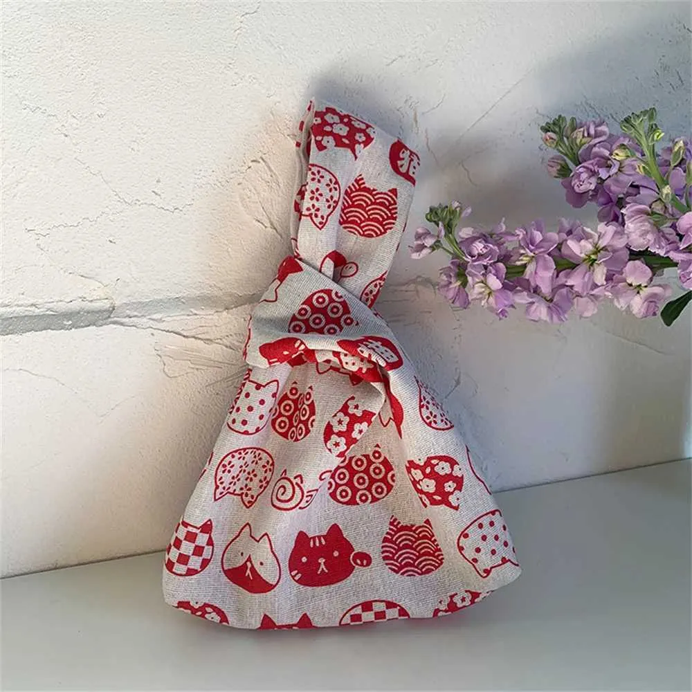 Borsa da donna in tela con stampa Mticolor in stile giapponese, borsa da shopping casual e fresca, portafoglio carino per ragazza, Y241106_voghion.com