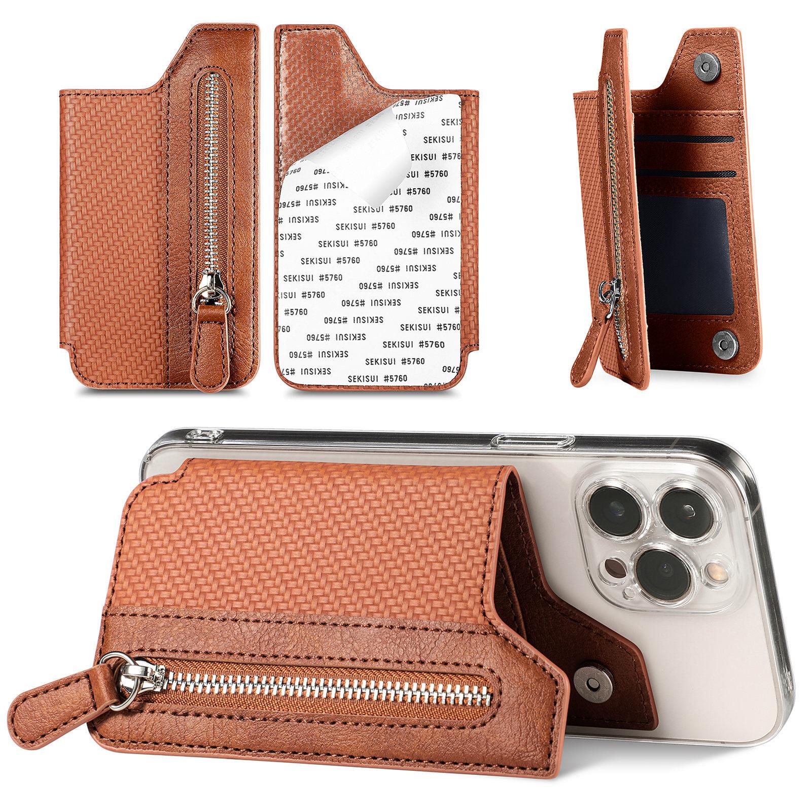 Mobile Phone Card Bag, Card Sleeve, Left And Right Flap, Multi-insert Card Holder, Mobile Phone Bag, Creative Personality, Back Sticker Card Bag_voghion.com
