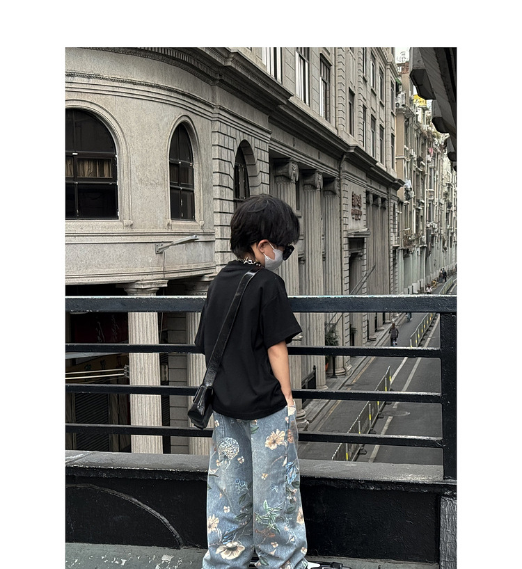 Pantalon garçon mère et enfant, jean de rue imprimé, pantalon droit pour bébé_voghion.com