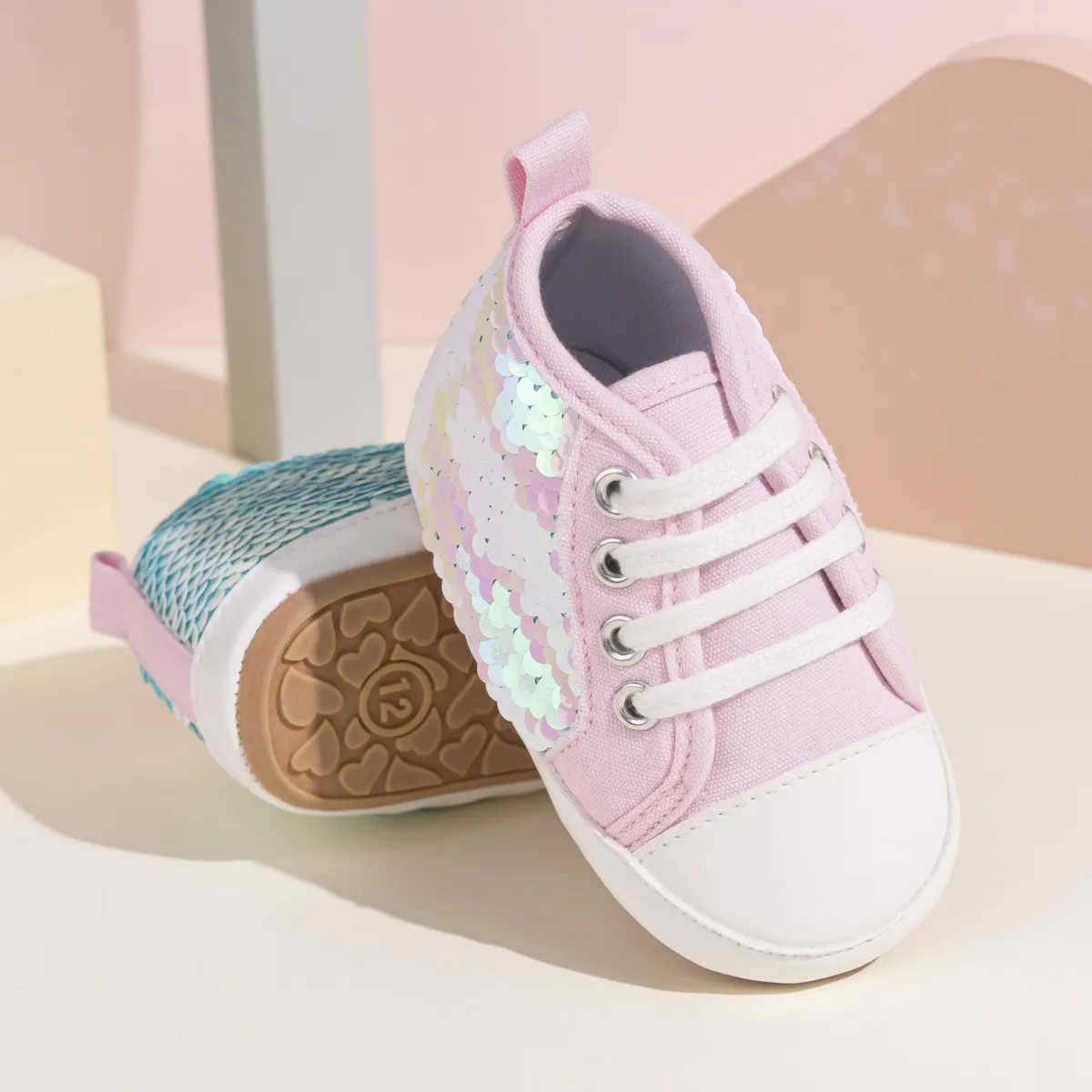 Mode Pailletten Baby Turnschuhe High Top Anti Slip Weiche Sohlen Infant Junge Mädchen Littlesprouts Kleinkind Gummi Bequem_voghion.com