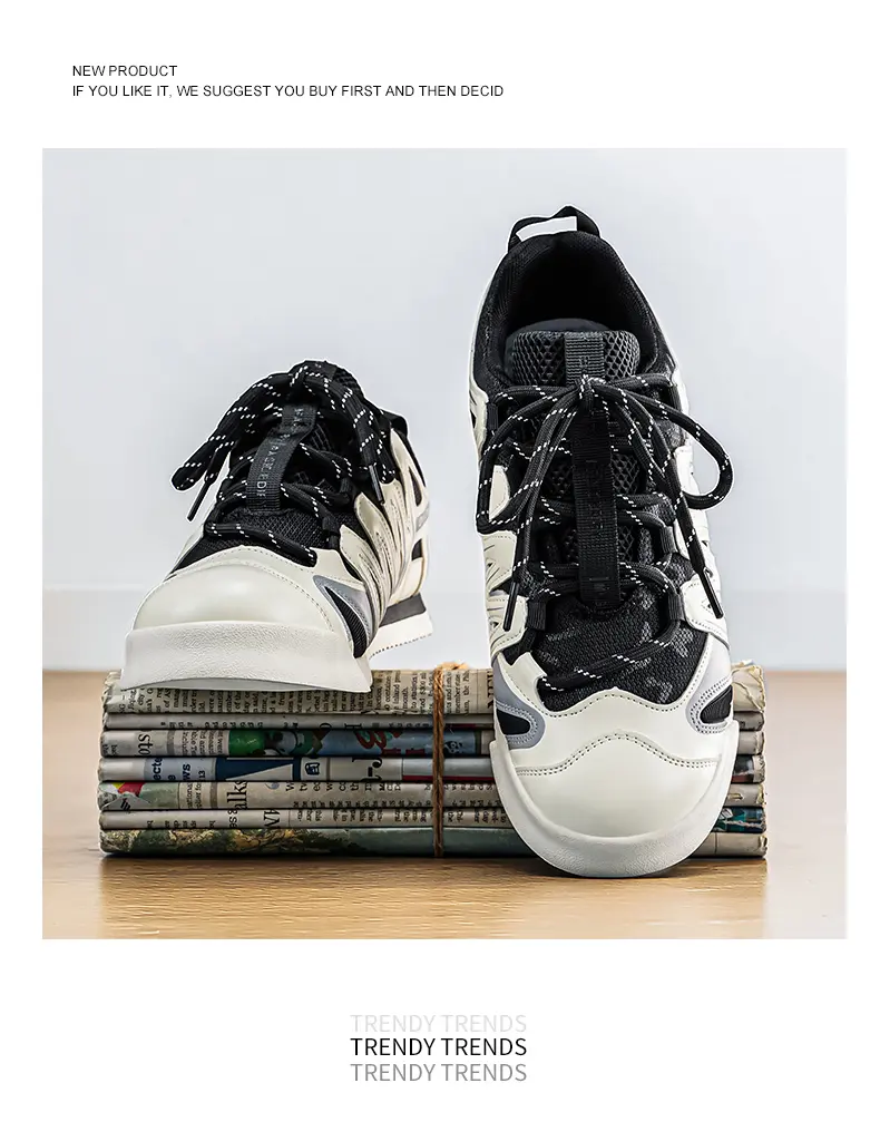 Men's Casual Shoes Mesh Breathable Soft-soled Versatile Trainers_voghion.com