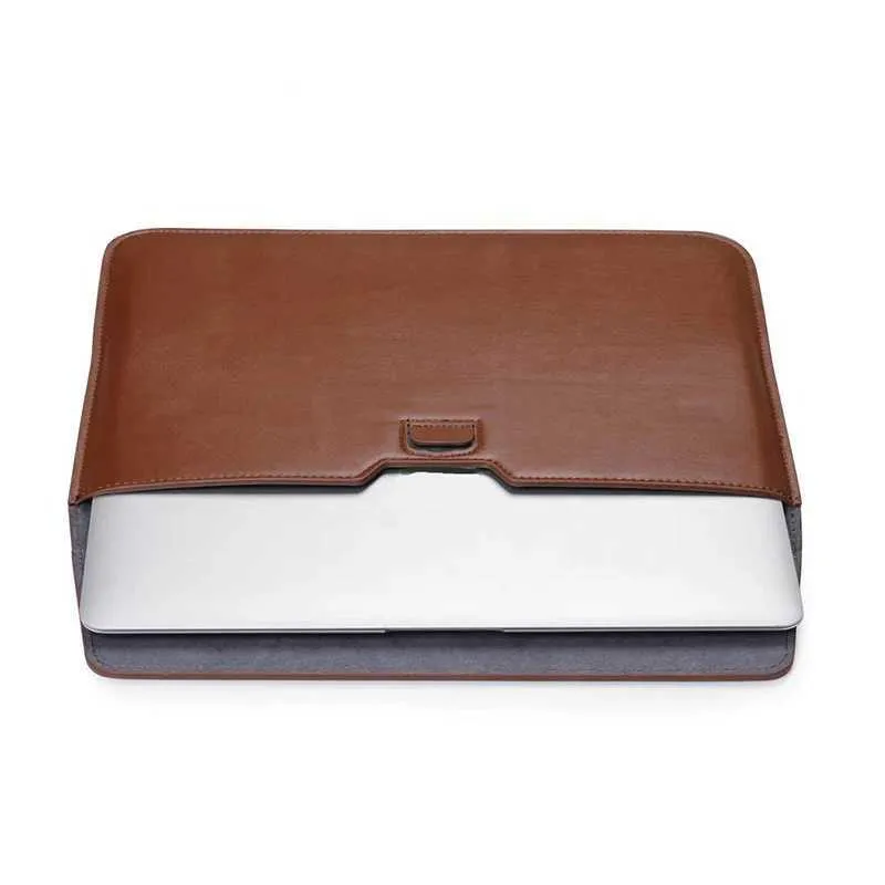 Custodia per laptop a busta, astuccio in pelle di coccodrillo per MacBook Air/Pro 12-15", custodia protettiva con supporto verticale_voghion.com