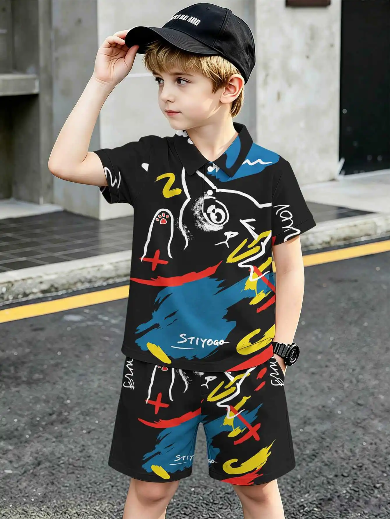Boys Polo And Shorts Set Quick Dry Summer Outfit For Boys_voghion.com