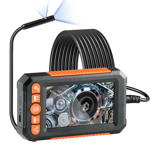 Endoscoopcamera met verlichting, dubbele lens, borescope, 499,9 cm kabel, 10,9 cm scherm_voghion.com