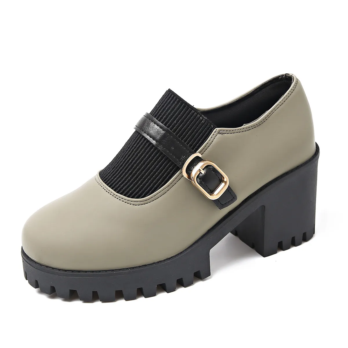 Přeshraniční zahraniční obchod, plus size boty na vysokém podpatku pro ženy, jaro 2025, nová móda s kulatou špičkou a tlustým knoflíkem_voghion.com