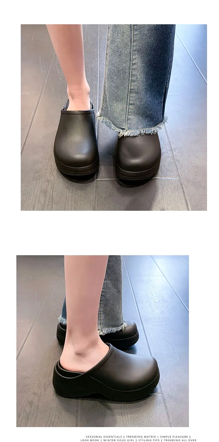 Women's Double Layer Thick Soled Mules Arch Support Slippers_voghion.com