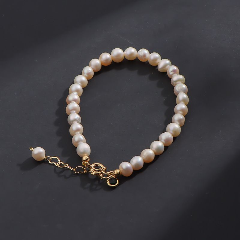 Natural Freshwater With Niche Design, Color Preserving Electroplated Bracelet, Hand Woven Fancy Pearl Bracelet_voghion.com