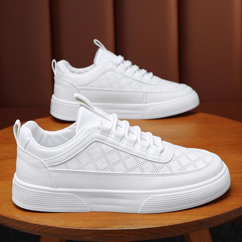 Scarpe da uomo coreane versatili, sportive, casual, alla moda, nuove, traspiranti, sottili, bianche, estive, 2024_voghion.com