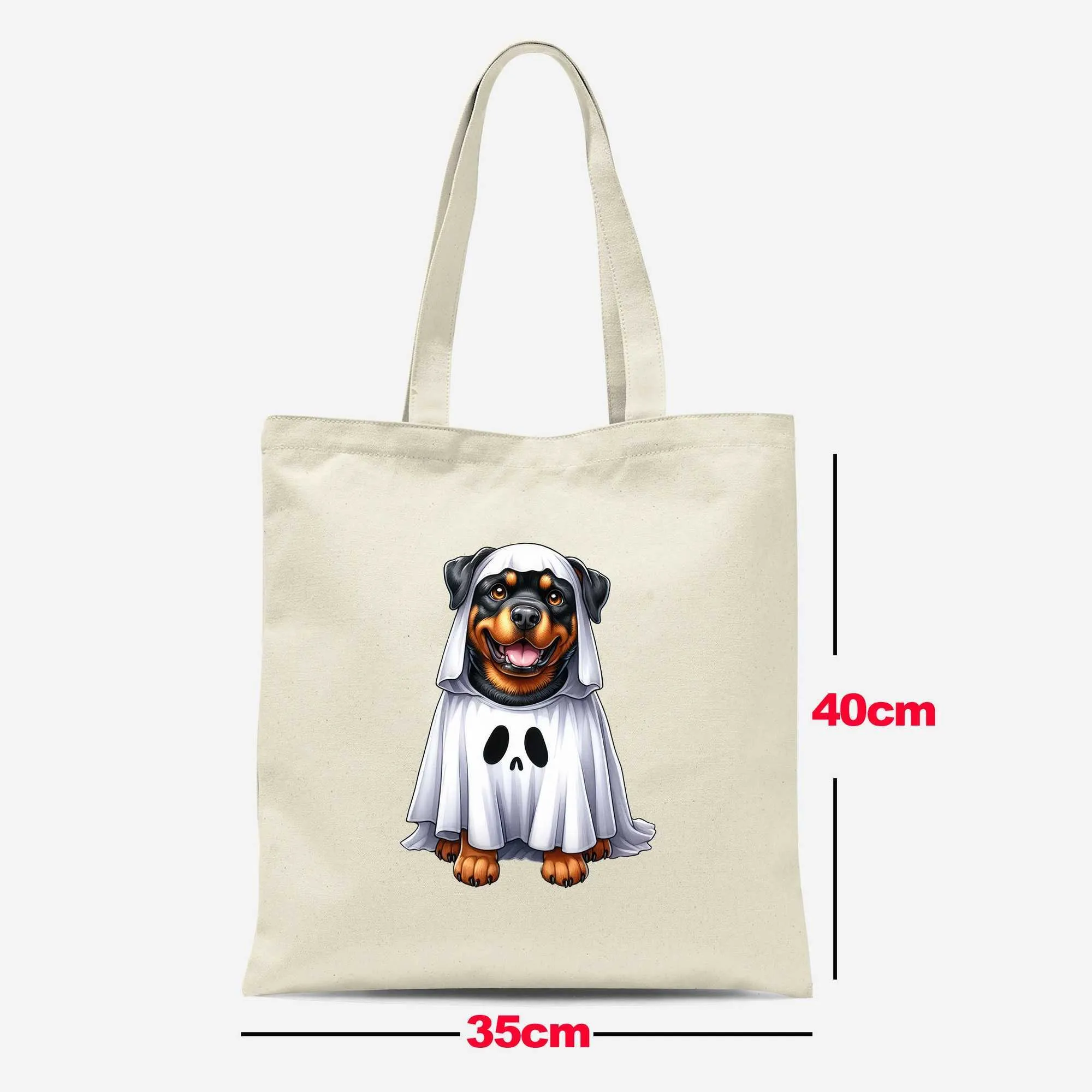 Canvas tote tas voor dames met grappige puppy print shopper_voghion.com