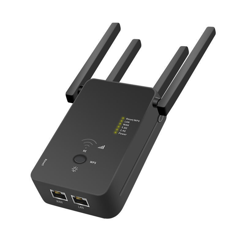 Ασύρματο WiFi Repeater 5Ghz 1200Mbps Router Wifi Booster 2,4G Long Range Extender 5G Wi-Fi Signal Repeater Repeater Black/White_voghion.com
