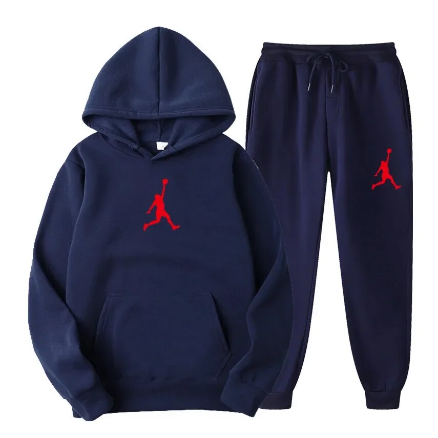 24New marque hiver hommes ensembles 2 pièces sweats à capuche + pantalons de course costumes de Sport décontracté hommes/femmes sweats survêtement à capuche_voghion.com