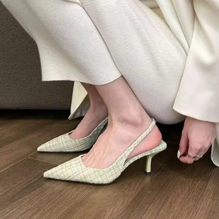 Designer For Women 2024 New Summer Quality High Heels Design Sense French Fashion Sandals Temperament Niche Single Shoe_voghion.com