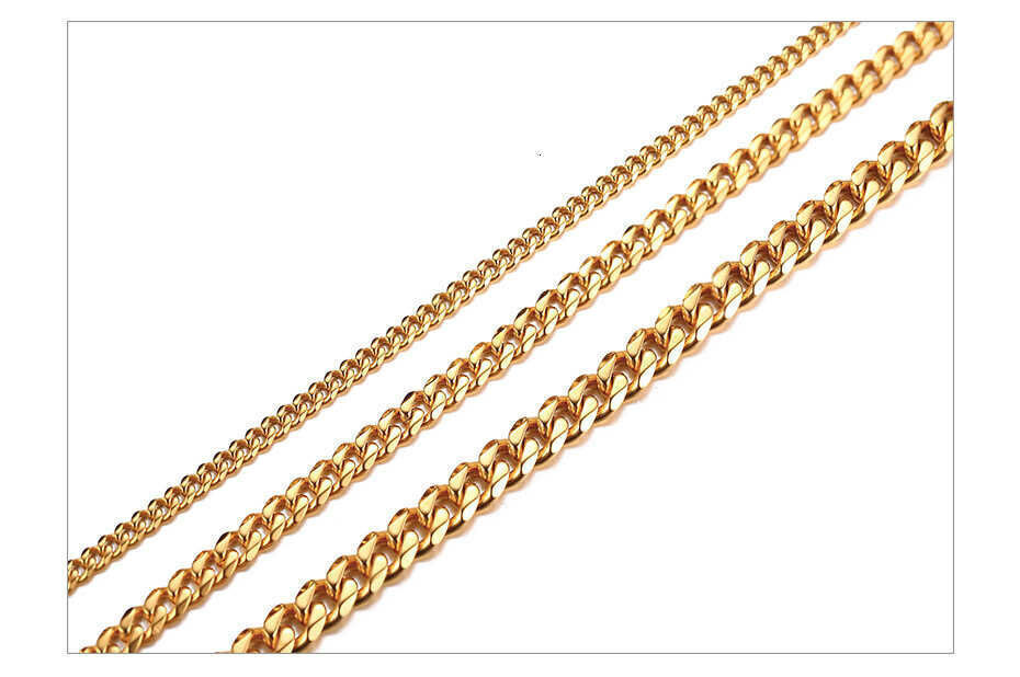 Collana cubana Vnox per uomo e donna, girocollo a catena con maglie in acciaio inossidabile punk di base, metallo massiccio color oro vintage_voghion.com