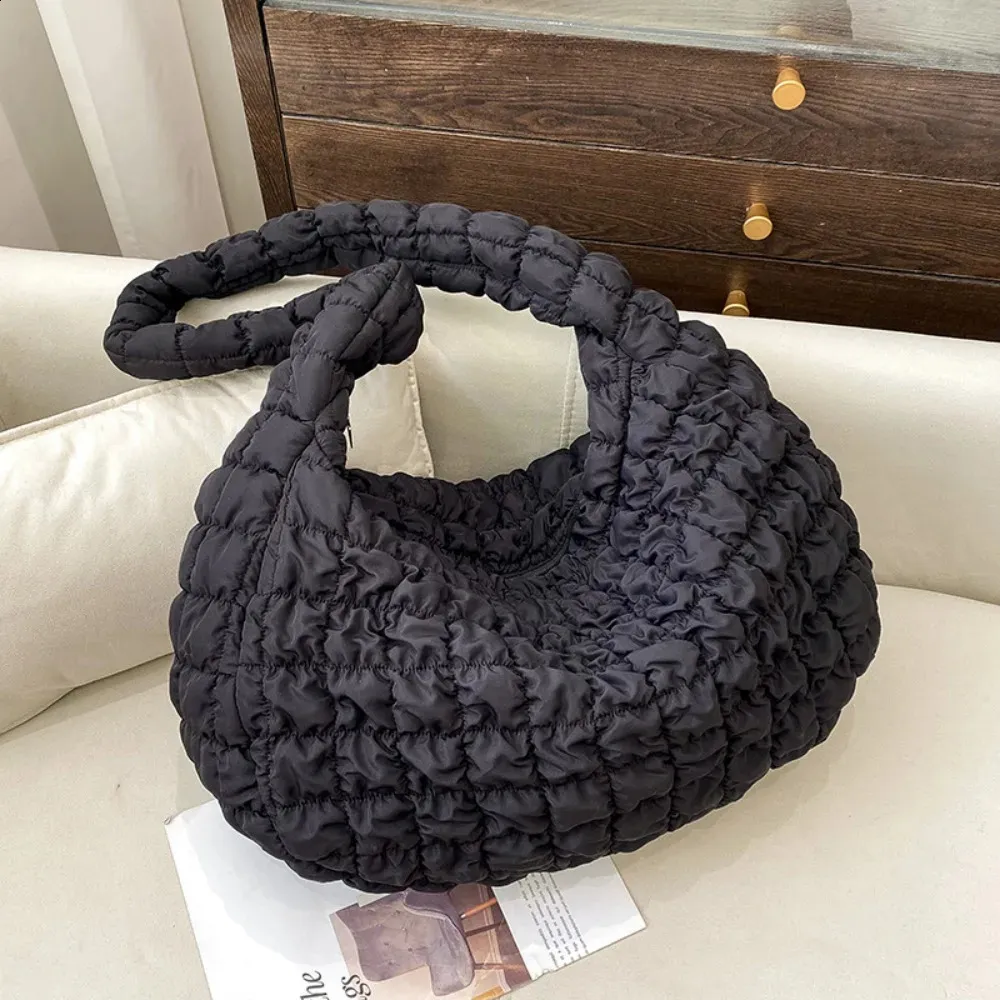Gesteppte Nylon Schultertasche Tote Bag Und Crossbody Tasche_voghion.com