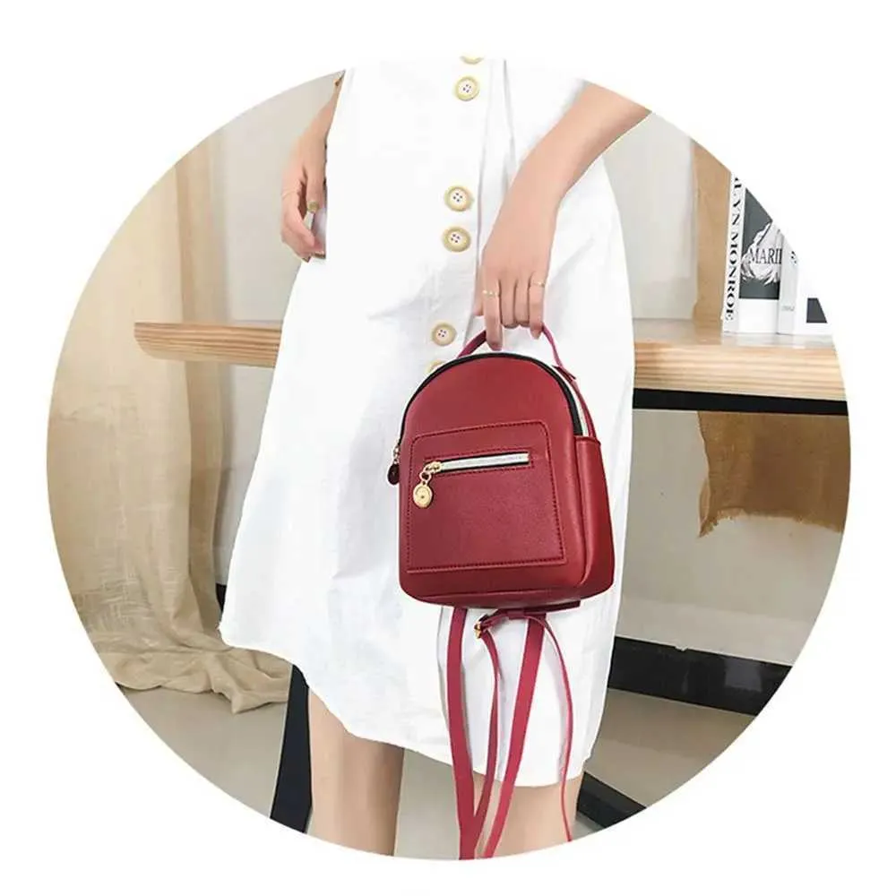 Mini Backpack For Girls Waterproof Pu Leather Daypack Bag_voghion.com