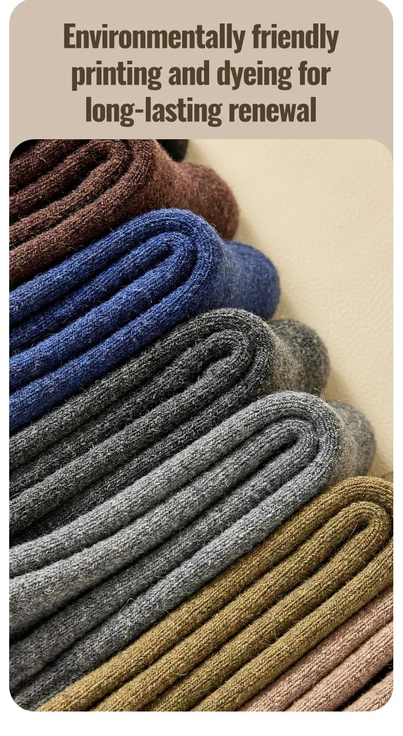 MiiOW Merino Wool Mens Inverno Spessi Freddi Resistenti Cashmere Lunghi Stivali da Neve Retro Marrone Calzini Asciugamano Caldi 241206_voghion.com