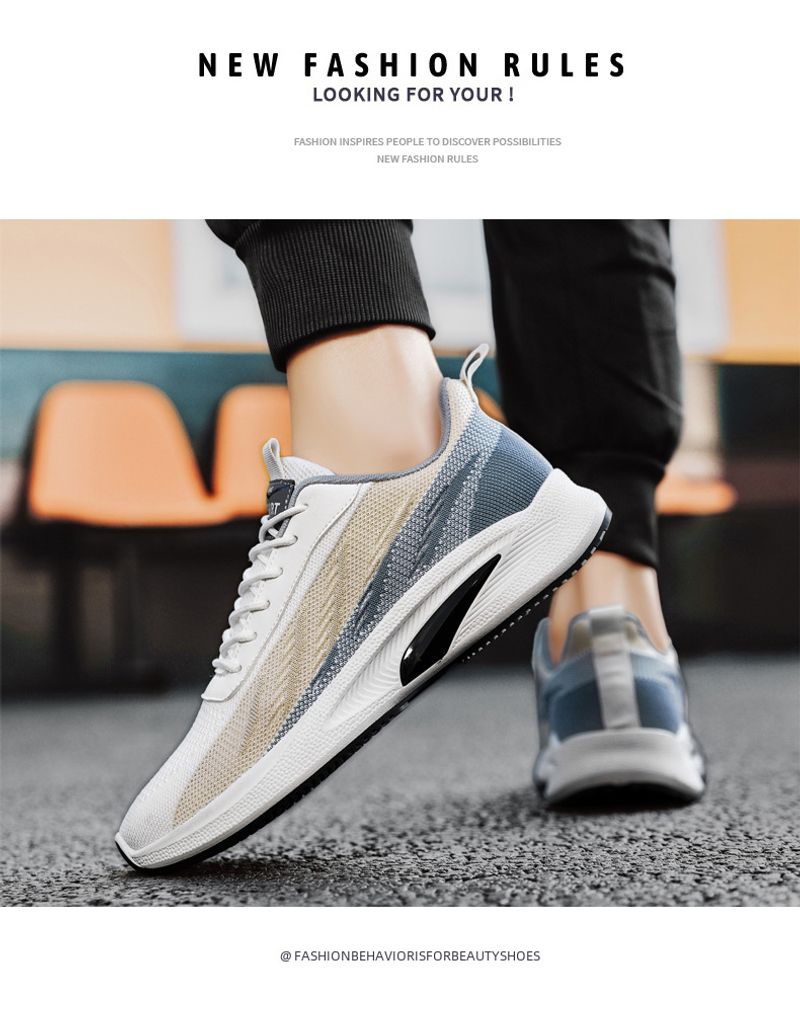 Autumn New 2023 Autumn Casual Flying Woven Sneaker Men's Breathable Comfortable Running Shoes Wholesale_voghion.com