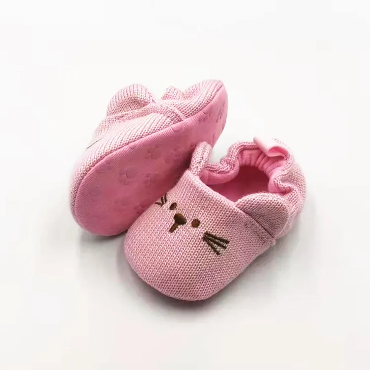 Adorabil pentru sugari Toddler băiat fată tricotată pătuț pantofi Cutefeet drăguț desene animate anti-alunecare Prewalker Baby papuci 0-18 luni_voghion.com