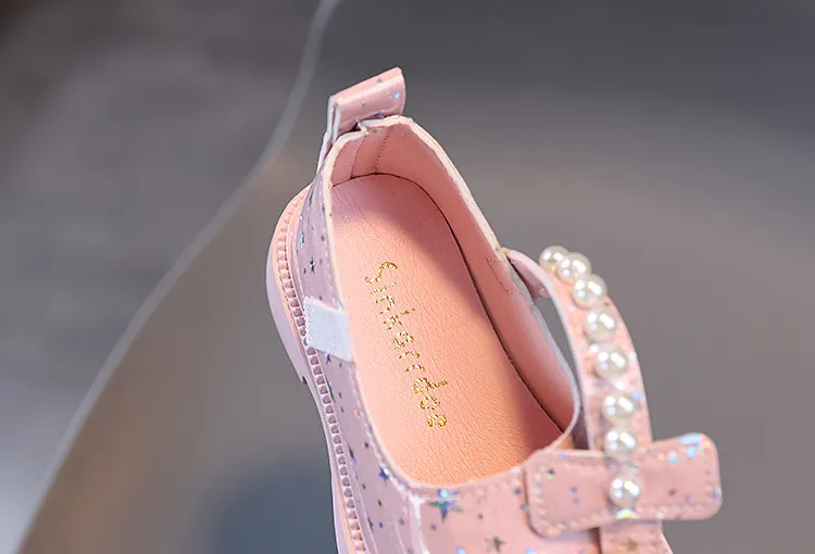 Jenter Vår Småbarn Barn Mote Prinsesse Festsko Barn Uformelt Lakkert Skinn Perler Stjernesko Myke Såler Størrelser_voghion.com