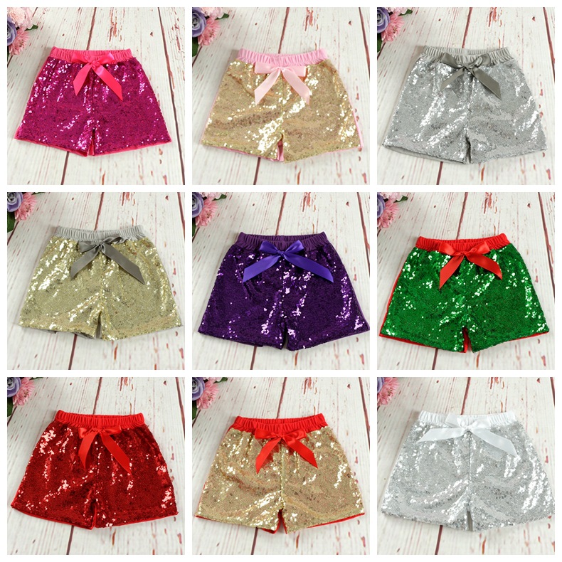 Mother&Kids Children's sequin shorts bow cotton close-fitting cotton boxers_voghion.com