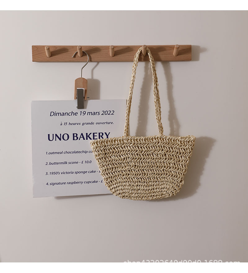 Koreanische Version von Ins kleine frische Fischgrätenmuster One-Shoulder Stroh Tasche neue feste Farbe gewebte Tasche weibliche Urlaub am Meer Strand Tasche_voghion.com