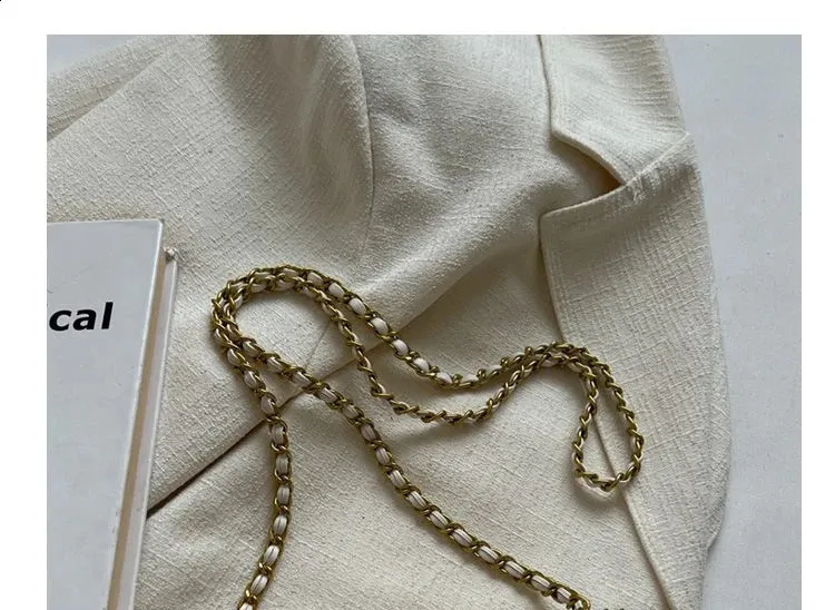 ELLOVADO Mini Dia Pattern Chain Shoulder Square Bag per donna Borse a tracolla alla moda Sac A Main Femme Viola 240725_voghion.com