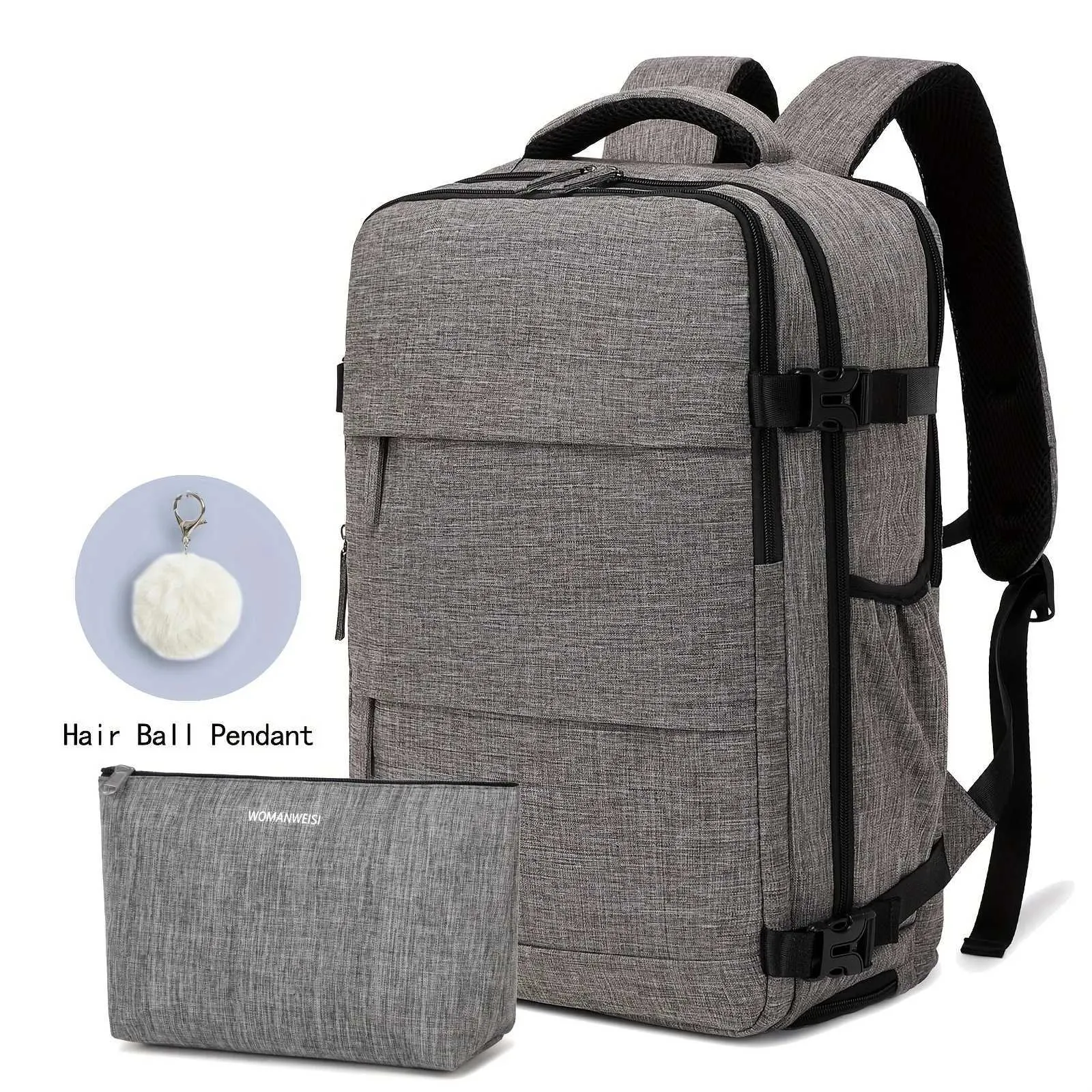 Sac à dos de grande capacité avec compartiment à chaussures en Dacron, sac à dos léger pour ordinateur portable avec port de chargement, mode voyage_voghion.com