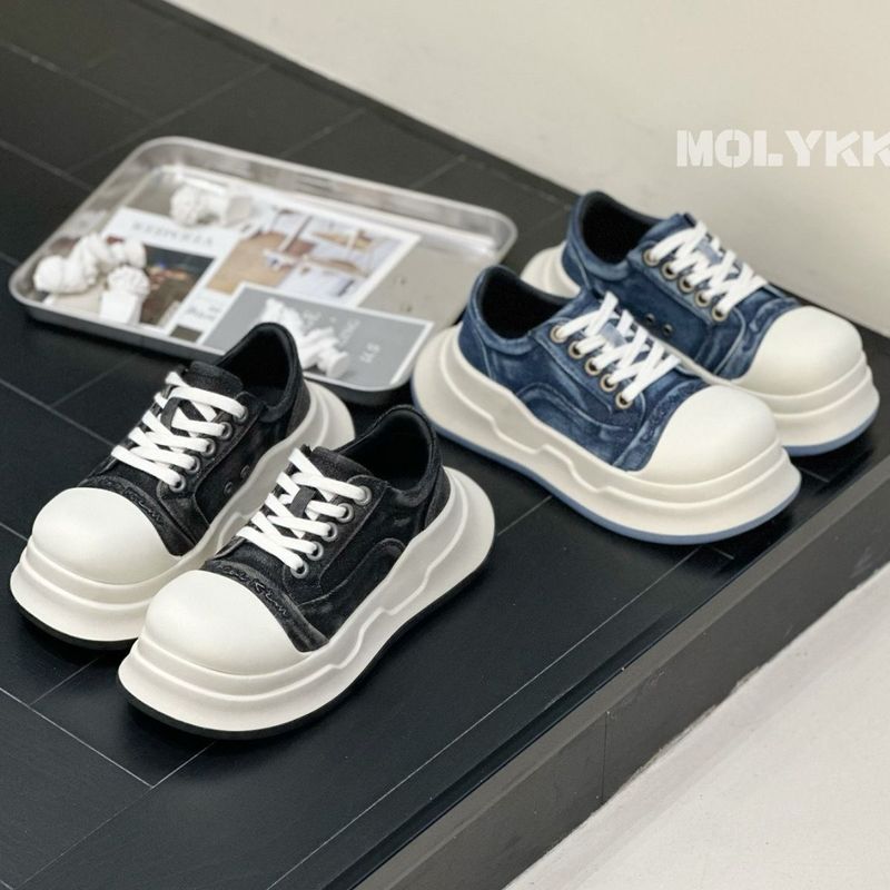 Daha Fazla ve Daha Şık Big Head 2024 yeni echte Leder Denim ürünleri Günlük Sporlar için Sohle Schuhe_voghion.com