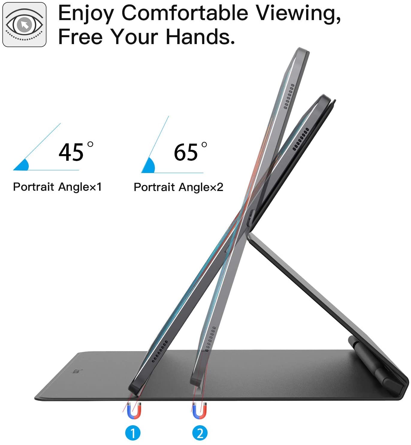 Hülle für Samsung Galaxy Tab S6 Lite S7 FE S8 Plus, magnetische Standabdeckung mit Bleistifthalter für Tab S8 Ultra Auto Sleep Wake_voghion.com