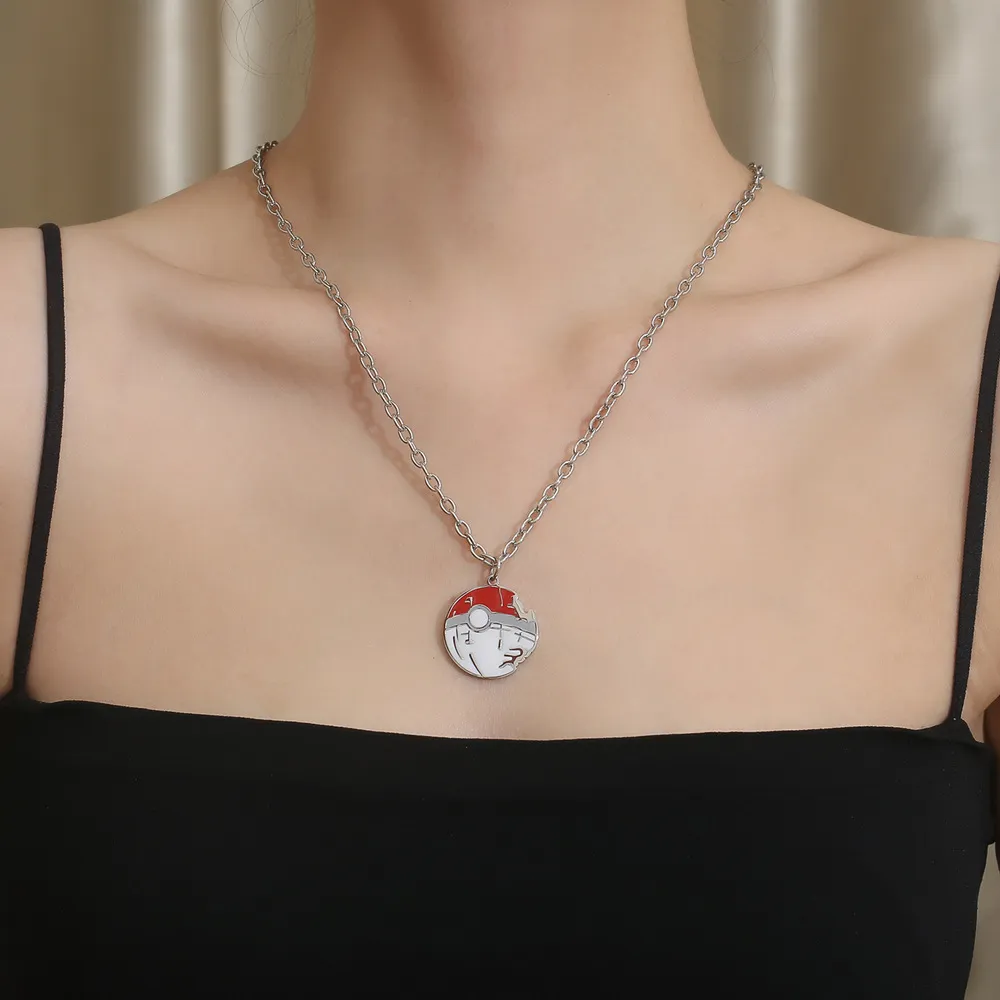 Catene in acciaio inossidabile Pokeball Collana con ciondolo Elfin Pet Ball Gioielli Donna Uomo Bambini Regalo per lui con catena_voghion.com