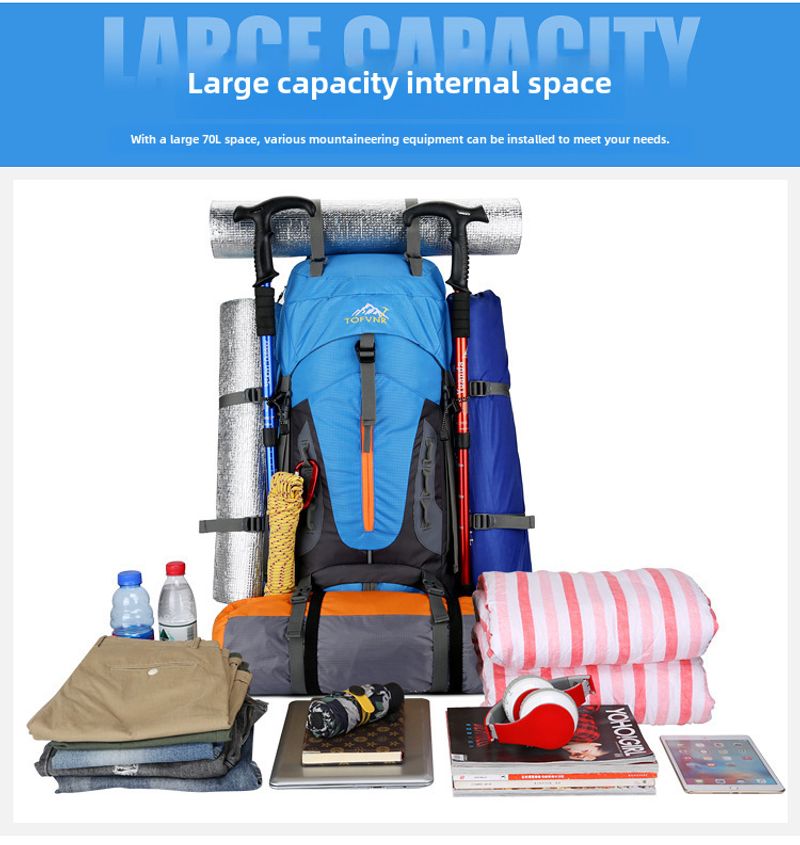 New multi-functional backpack outdoor hiking bag travel large capacity wear-resistant shoulders_voghion.com