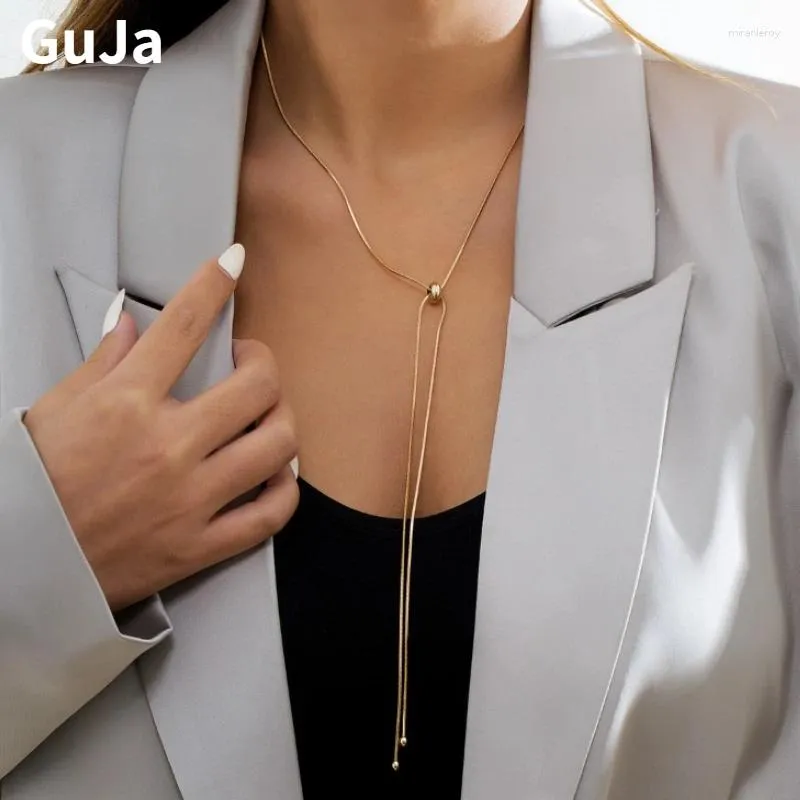 Chaînes Bijoux de mode Collier de chaîne en métal de tempérament élégant pour femmes Cadeaux de fête Accessoires de conception simple 2024_voghion.com