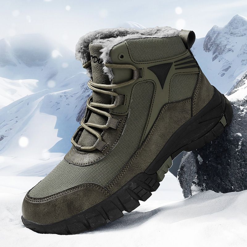 Grensoverschrijdende antislip wandelschoenen in grote maten, sneeuwfleece-verdikte sneaker, waterdicht, koudebestendig, warm, hoog model katoen_voghion.com