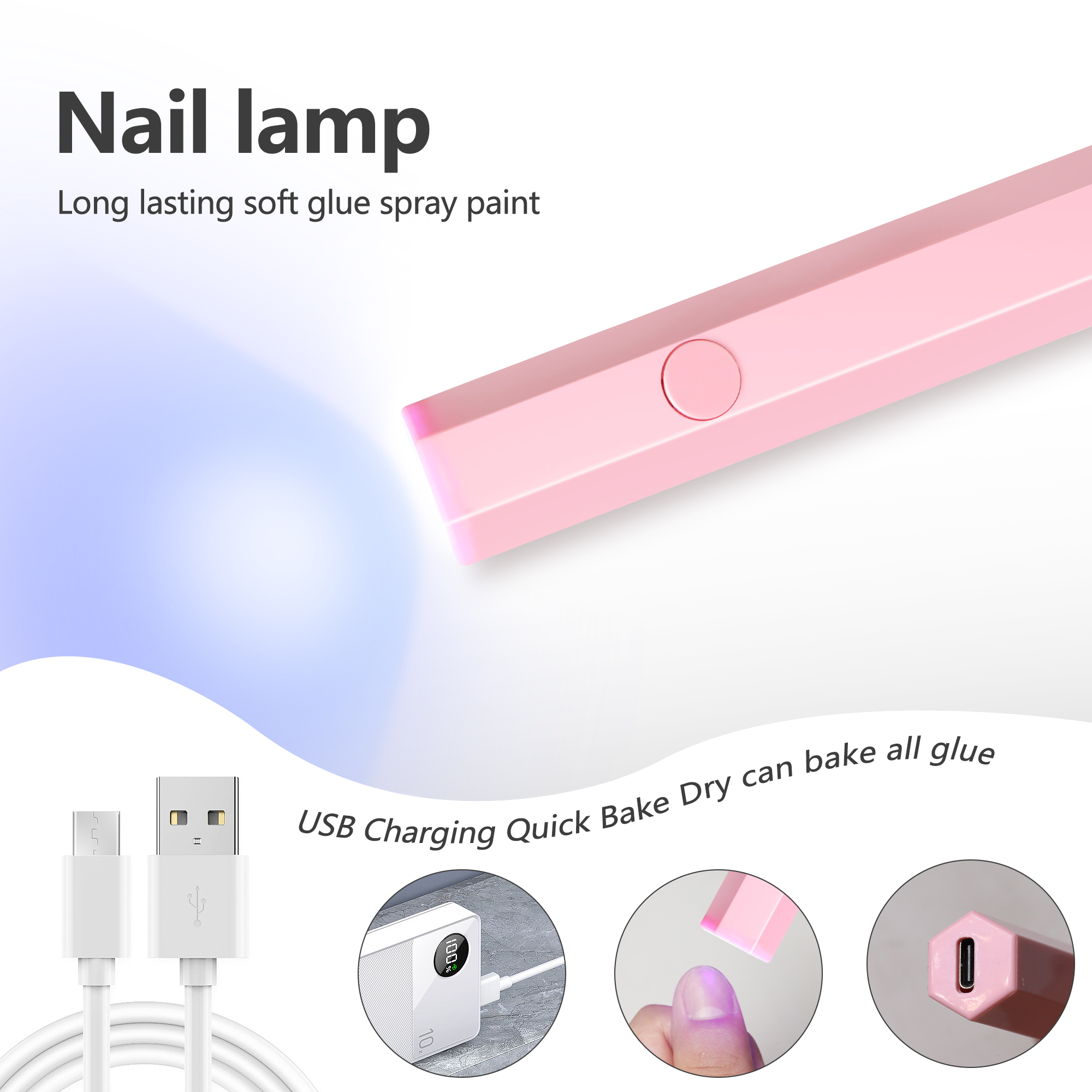 Bærbar salon Hurtigtørrende USB-negletørremaskine Hjemmefototerapiværktøj Professionel UV LED-neglelampe Mini lommelygtepen_voghion.com