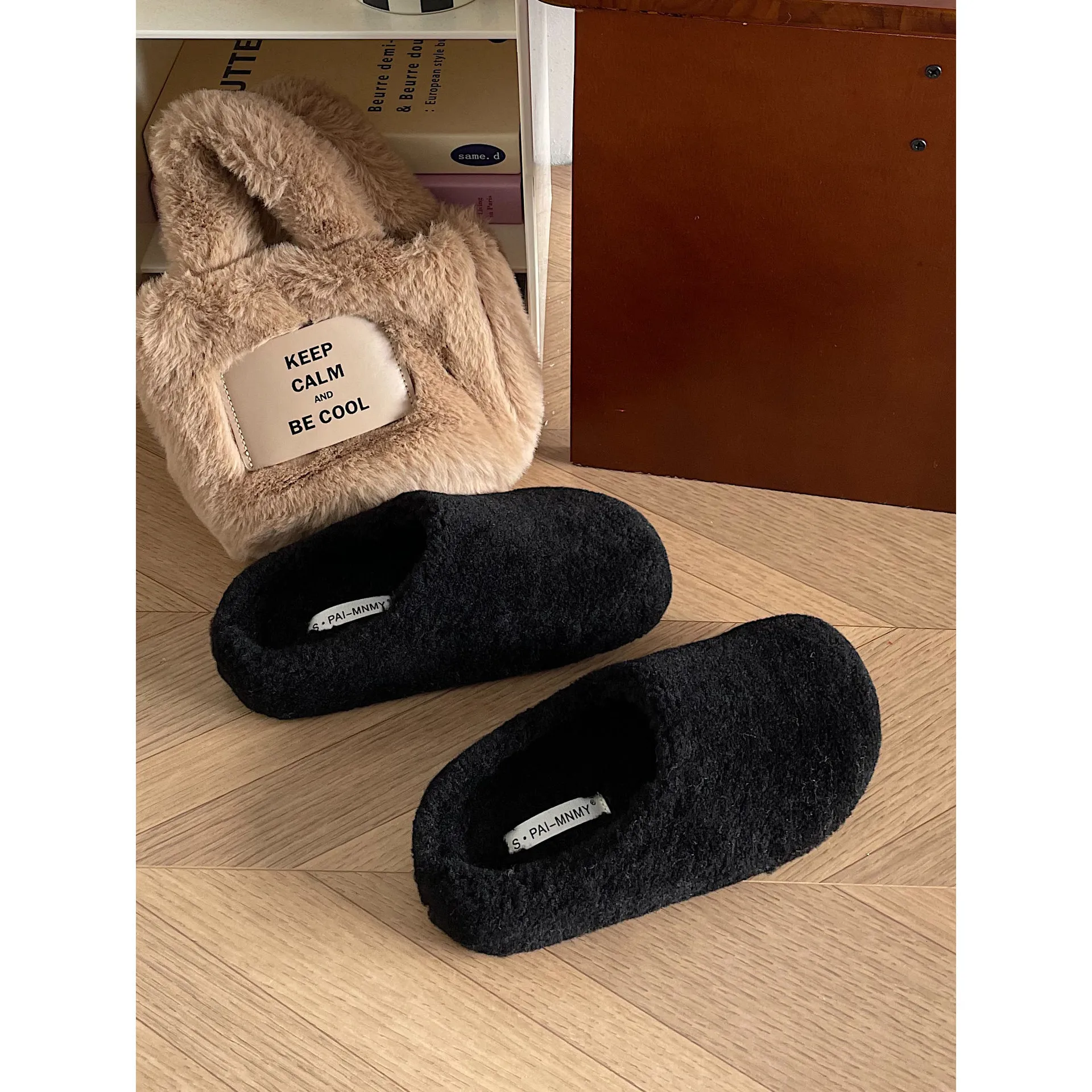 Gemütliche Damen Hausschuhe Für Den Winter Flache Mule Schuhe_voghion.com