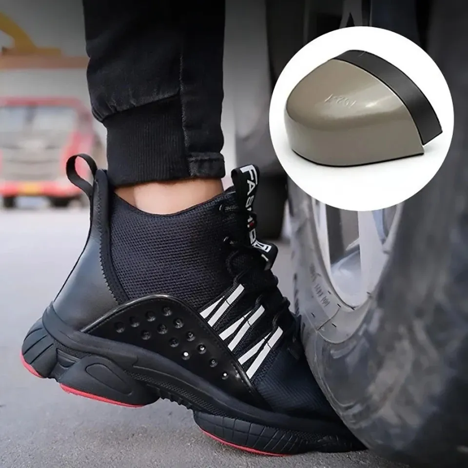 Werklaarzen voor heren Onverwoestbare veiligheidsschoenen Heren Stalen neus PunctureProof Sneakers voor 240613_voghion.com