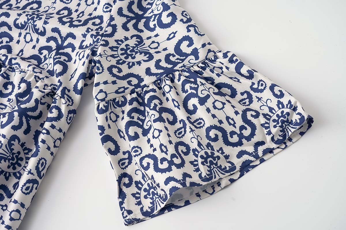 Abito da donna con gonna corta casual con scollo a V allentato estivo 2023_voghion.com