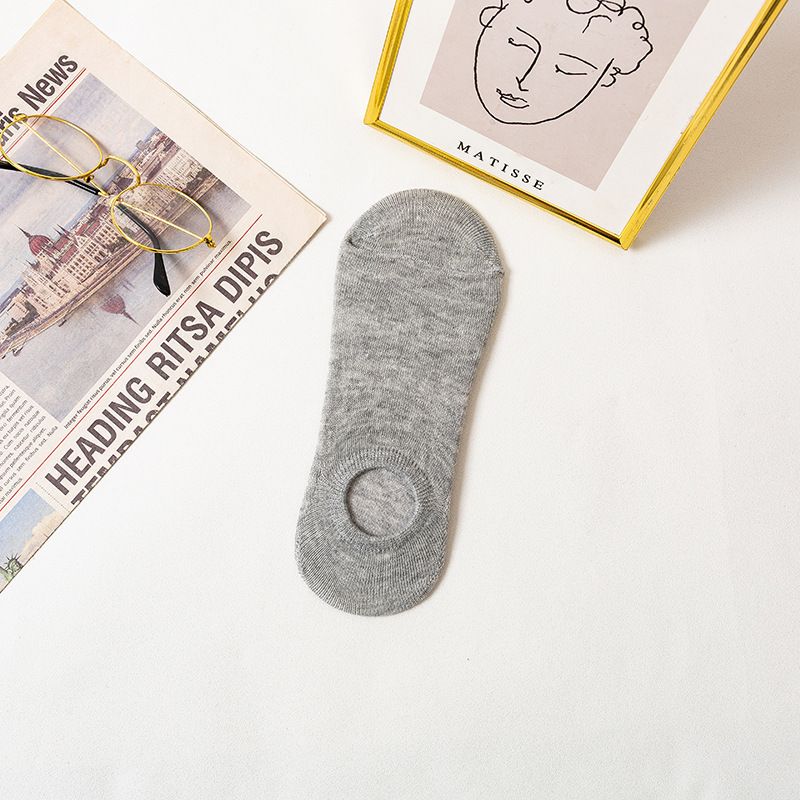 Calzini invisibili in cotone da uomo, in silicone, casual, antiscivolo, a bocca bassa, in tinta unita, in bianco e nero, per barche_voghion.com