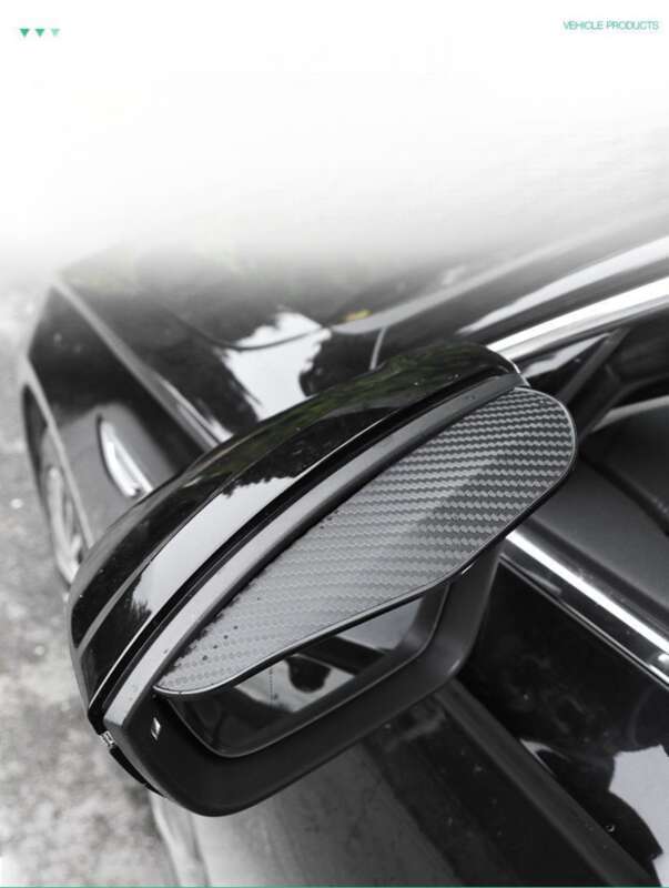 New Carbon Fiber Car Rearview Mirror Eyebrows (2-piece Set), One Pair Of Reverse Mirrors, Sun And Rain Shields_voghion.com