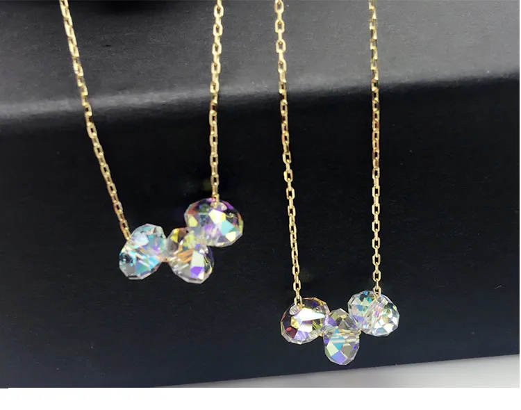 Chains Gold Color Colorful Oval Beads Fancy Stone Pendant Necklace Crystals From Austria For Women Trendy Chain Choker_voghion.com