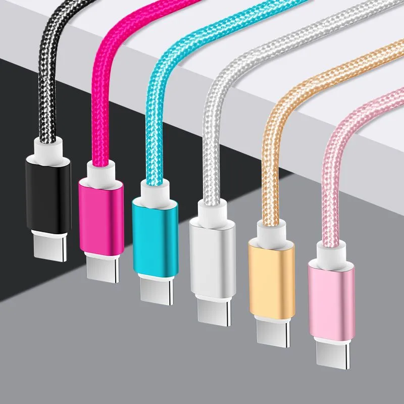 Suitable For Samsung S8 S10 S11 Note 10 Htc Android Mobile Phone High-speed Type C Data USB Micro Fast Adapter Nylon_voghion.com
