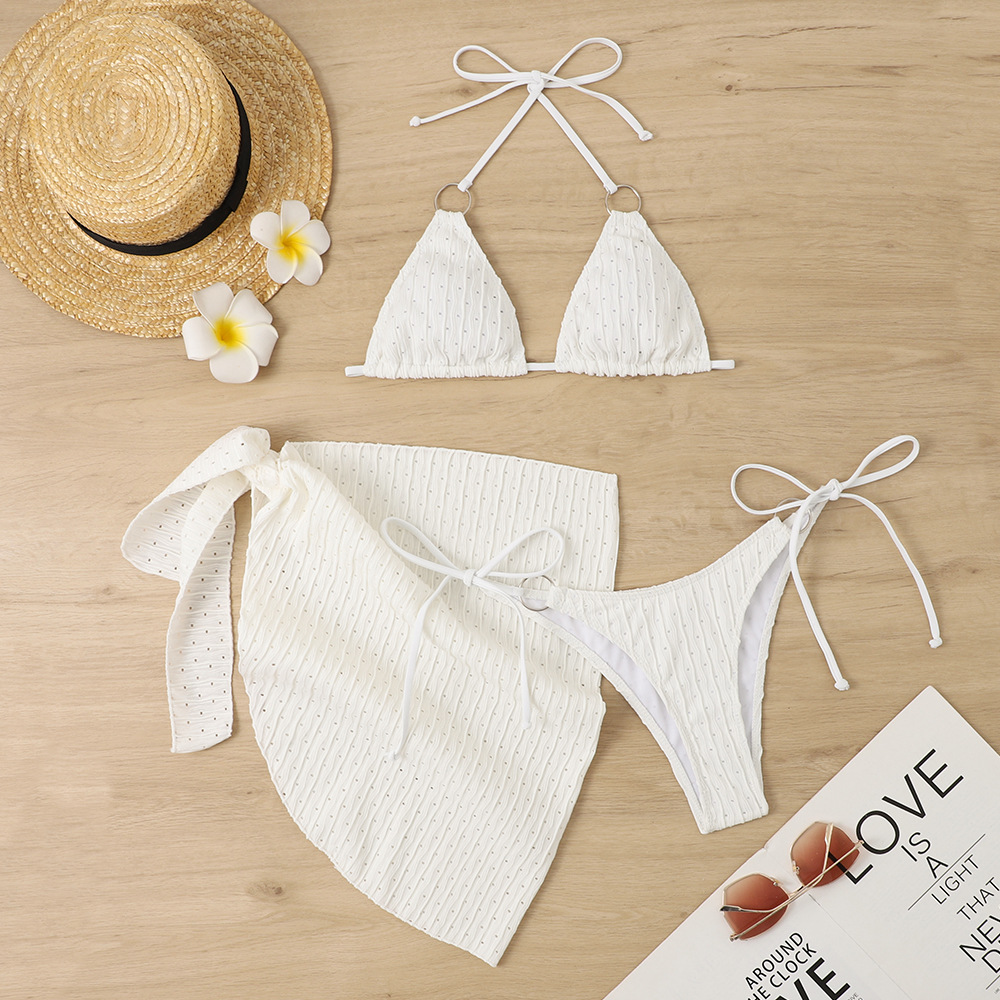 Maillot de bain trois pièces fendu pour femmes, pour la plage, les vacances en plein air, vente en gros, nouvelle collection_voghion.com