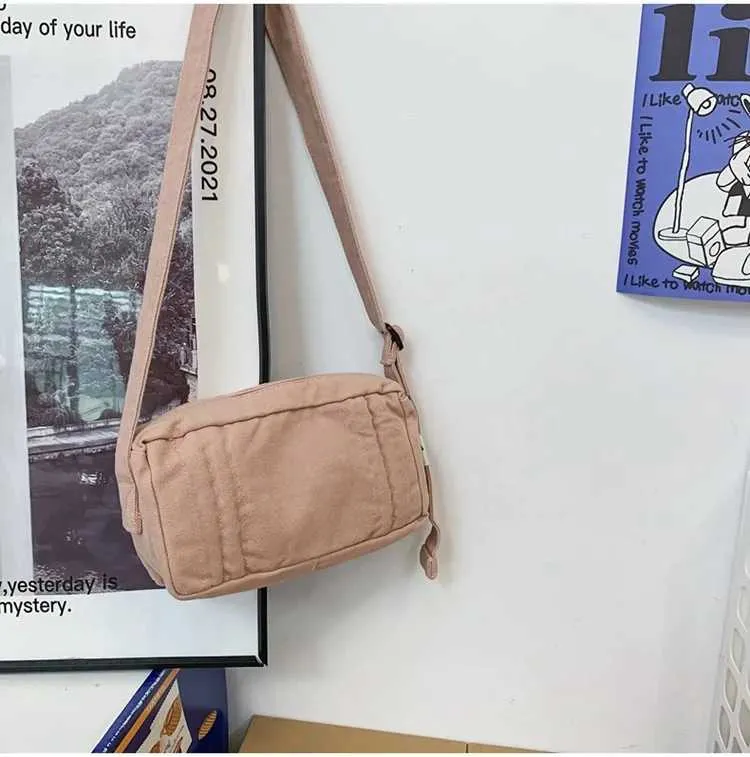 Weibliche 90er Jahre Y2K Canvas Textil Mini Square Umhängetasche für Telefon 2024 stilvolle kleine Größe Stoff Tasche Seite SG Beutel_voghion.com